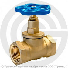 Клапан запорный латунный муфтовый Ду-32 Ру-25 ВР (ВН) (Т<70°С) 15б3р БАЗ