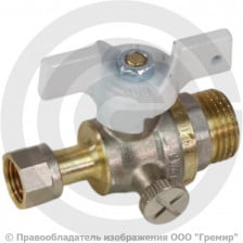 Кран трехходовой для манометра Ду-15 Ру-40 НР-Накидная гайка М20х1,5 Aquasfera 1125