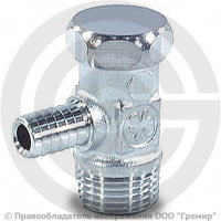 Кран латунный сливной Ду-10 (3/8") Ру-10 НР-Штуцер хром под ключ Giacomini R65D