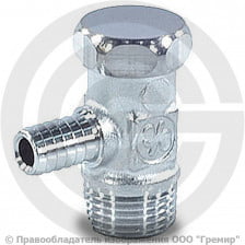 Кран латунный сливной Ду-10 (3/8") Ру-10 НР-Штуцер хром под ключ Giacomini R65D