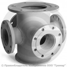 Крест с пожарной подставкой фланцевый ППКФ стальной Ду 250-100