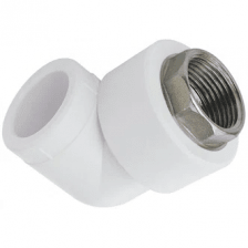 Угольник PP-R комбинированный под ключ белый НР (НАР) Дн 40-1/2" RTP (РосТурПласт)