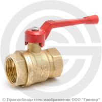 Кран латунный Ду-25 (1") Ру-40 ВР (ВН) муфтовый полнопроходной рычаг БАЗ 11б27п1 А30