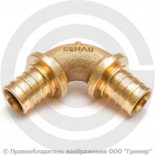 Угольник аксиальный бронзовый для PE-X труб Дн 16 90гр RAUTITAN PLATINUM RX Rehau