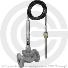 Регулятор температуры прямого действия РТПД чугунный фланцевый Ду-50 Ру-16 Kvy=40м3/ч с термосистемой ТС-3 Энерготехномаш