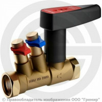 Клапан балансировочный ручной латунный муфтовый Ду-32 Ру-25 ВР (ВН) Kvs=13.2м3/ч с измерительными ниппелями Venturi FODRV Broen