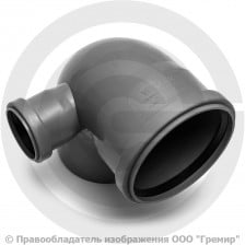 Отвод PP-H с выходом левый серый Дн 110-110 87гр б/нап в/к VALFEX