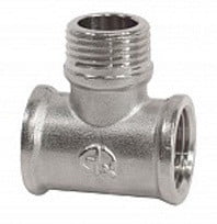 Тройник латунный ВР-НР-ВР (ВН-НАР-ВН) Ду-20 (3/4") никель SantechSystems