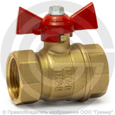 Кран латунный Ду-32 (1 1/4") Ру-40 ВР (ВН) муфтовый бабочка VALFEX 11Б27фт1М