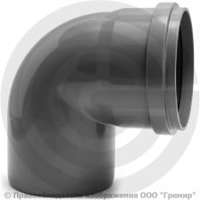 Отвод НПВХ (ПВХ) с раструбом серый Дн 110 87гр б/нап в/к ТУ 6-49-33-92 Агригазполимер
