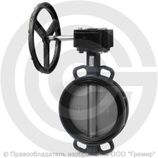 Затвор дисковый поворотный межфланцевый с редуктором Ду-400 Ру-16 NBR с нержавеющим диском Benarmo