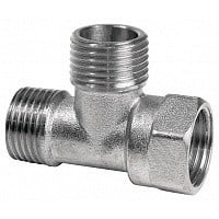 Тройник латунный НР-НР-ВР (НАР-НАР-ВН) Ду-20 (3/4") никель SantechSystems