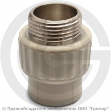 Муфта PP-R комбинированная серая НР (НАР) Дн 20-1/2" Pro Aqua