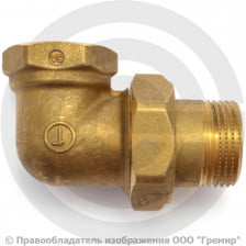 Американка (соединитель) латунная угловая ВР-НР (ВН-НАР) Ду-10 (3/8") Giacomini