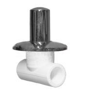 Клапан запорный (вентиль) PP-R белый хромированный Дн 25 Ру-25 внутренняя пайка VALFEX