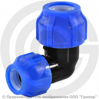 Отвод ПЭ компрессионный переходной Дн 50-40 90гр VALFEX