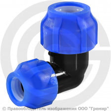 Отвод ПЭ компрессионный переходной Дн 50-40 90гр VALFEX