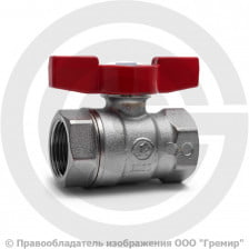 Кран латунный Ду-20 (3/4") Ру-42 ВР (ВН) хром бабочка Giacomini R251D