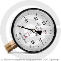 Манометр радиальный диаметр 100мм 0-6 кгс/см2 (0-0,6 МПа) М20х1,5 ДМ05-МП-3У Стеклоприбор