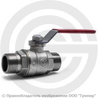 Кран латунный Ду-15 (1/2") Ру-20 НР (НАР) никель полнопроходной рычаг Itap Ideal 099