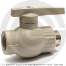 Кран PP-R Дн 20-1/2" НР (НАР) серый VALFEX