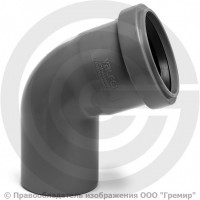 Отвод PP-H серый Дн 50 67,5гр б/нап в/к RTP (РосТурПласт)