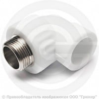 Угольник PP-R комбинированный белый НР (НАР) Дн 25-3/4" RTP (РосТурПласт)