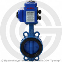 Затвор дисковый поворотный межфланцевый Ду-80 Ру-16 EPDM с чугунным диском Benarmo с электроприводом Q-050 230В