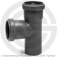 Тройник PP-H серый Дн 50-50 87гр б/нап в/к VALFEX