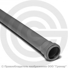 Труба PP-H канализационная серая Дн 50х1,8 безнапорная L=0,15м в/к RTP (РосТурПласт)