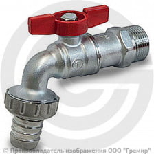 Кран латунный водоразборный Ду-20 (3/4") Ру-10,5 НР-Штуцер бабочка Giacomini R620