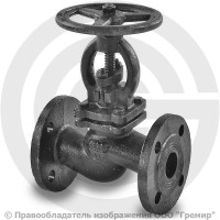 Клапан запорный чугунный фланцевый Ду-32 Ру-25 (Т<200°С) 15кч16нж Китай