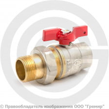 Кран латунный Ду-25 (1") Ру-25 ВР-"Американка" никель полнопроходной бабочка Aquasfera Euro 1007