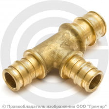 Тройник аксиальный латунный переходной для PE-X труб Дн 32-32-20 GX151 Giacomini