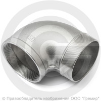 Отвод резьбовой (угольник) нержавеющий AISI 304 НР-ВР (НАР-ВН) Ду-100 (4")