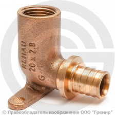 Водорозетка аксиальная бронзовая для PE-X труб Дн 20-1/2" ВР (ВН) L=42мм короткая RAUTITAN RX+ Rehau