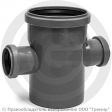 Крестовина PP-H одноплоскостная серый Дн 110-50-50 87гр б/нап в/к VALFEX