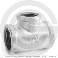 Тройник переходной чугунный оцинкованный ВР (ВН) Ду 25-20 (1"-3/4")