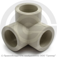 Тройник двухплоскостной PP-R белый Дн 20 Pro Aqua