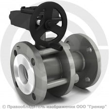 Кран стальной фланцевый разборный с редуктором Ду-50 Ру-16 L=180мм полнопроходной LD К.Ш.Р.Ф.Р. 050.016.П/П