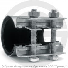 Хомут ремонтный односторонний оцинкованный Ду-25 (Дн 32-35) L=70мм Benarmo Краб