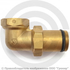 Американка (соединитель) латунная угловая ВР-НР (ВН-НАР) Ду-32 (1 1/4") Giacomini R19DL
