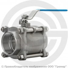 Кран нержавеющий AISI 316 (CF8M) Ду-25 (1") Ру-63 ВР (ВН) муфтовый полнопроходной АДЛ BV17