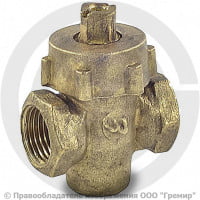 Кран латунный пробко-сальниковый Ду-25 (1") Ру-10 ВР (ВН) пробка латунь ККАЗ 11б6бк