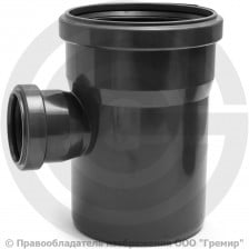 Тройник НПВХ (ПВХ) с раструбом серый Дн 110-50 87гр б/нап в/к ТУ 6-49-33-92 Хемкор