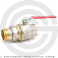 Кран латунный Ду-40 (1 1/2") Ру-16 ВР-"Американка" никель полнопроходной рычаг Aquasfera Euro 1006