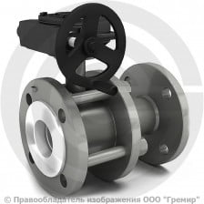 Кран стальной фланцевый разборный с редуктором Ду-100 Ру-16 L=230мм полнопроходной LD К.Ш.Р.Ф.Р. 100.016.П/П