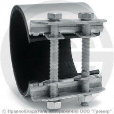 Хомут ремонтный односторонний оцинкованный Ду-50 (Дн 57-67) L=70мм Benarmo Краб