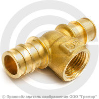 Тройник аксиальный латунный для PE-X труб Дн 16-1/2"х16 ВР (ВН) GX154 Giacomini