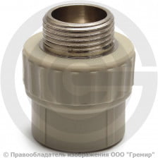 Муфта PP-R комбинированная серая НР (НАР) Дн 32 1/2" VALFEX